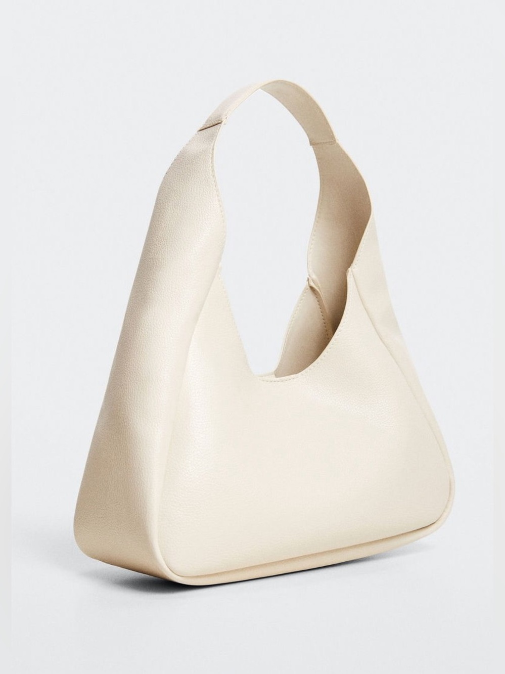 Mango Cream Pebbled Shoulder Hobo Bag